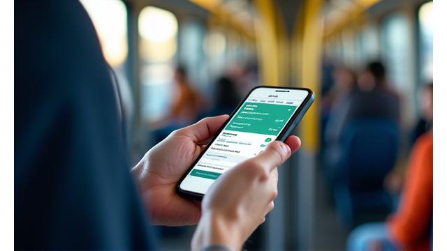 Riverside Transit passenger using a journey planning mobile application