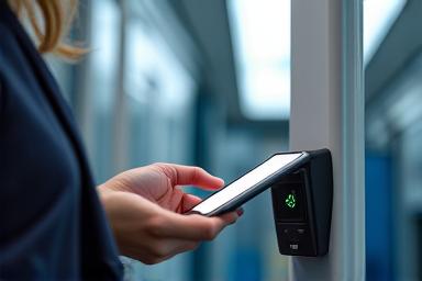 Person using contactless payment on a bus reader