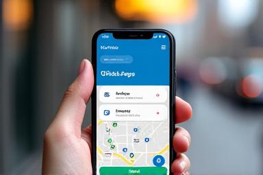 Smartphone displaying a public transport journey planning app